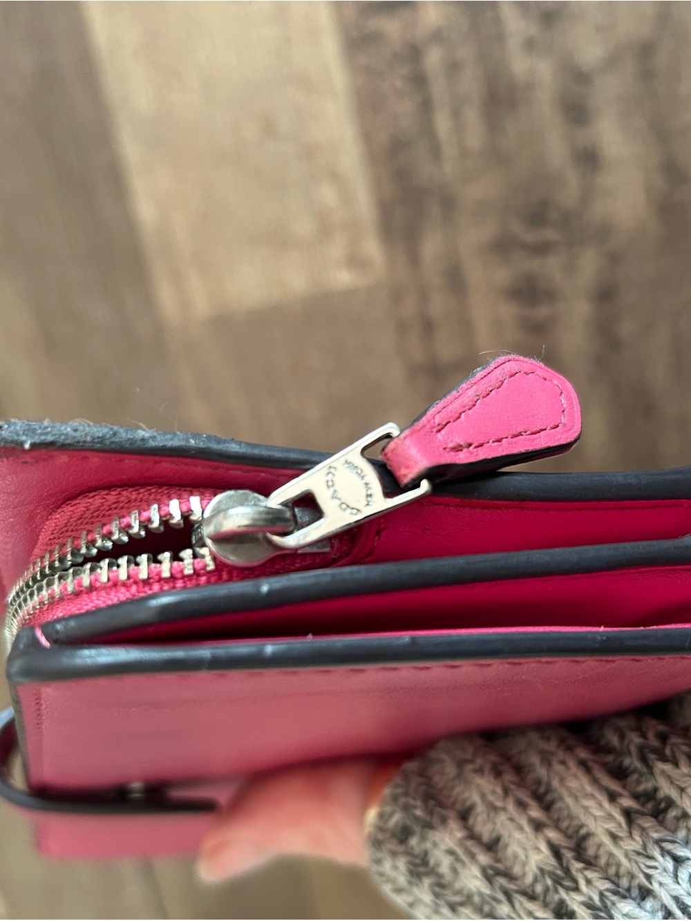 Coach Pink Leather Slim Wallet Silver Hardware - Picture 12 of 13